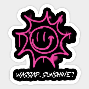 Wassap Sunshine , smiley , sun , grunge aesthetic Sticker